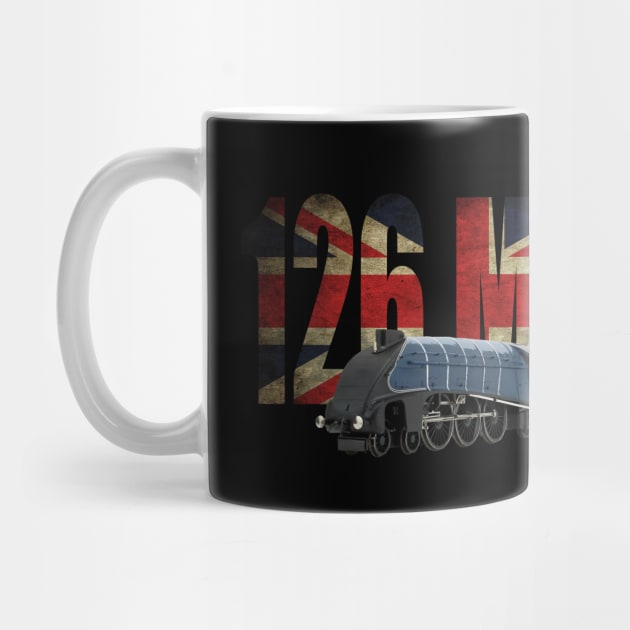 A4 4468 Mallard Steam Train 126 MPH Union Jack by Dirty Custard Designs 